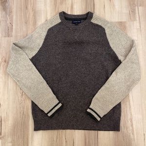 Lands' End Canvas Collection Wool Sweater, men's medium, grey